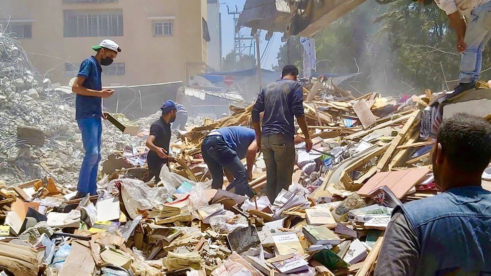 Ruinele librăriei din Palestina