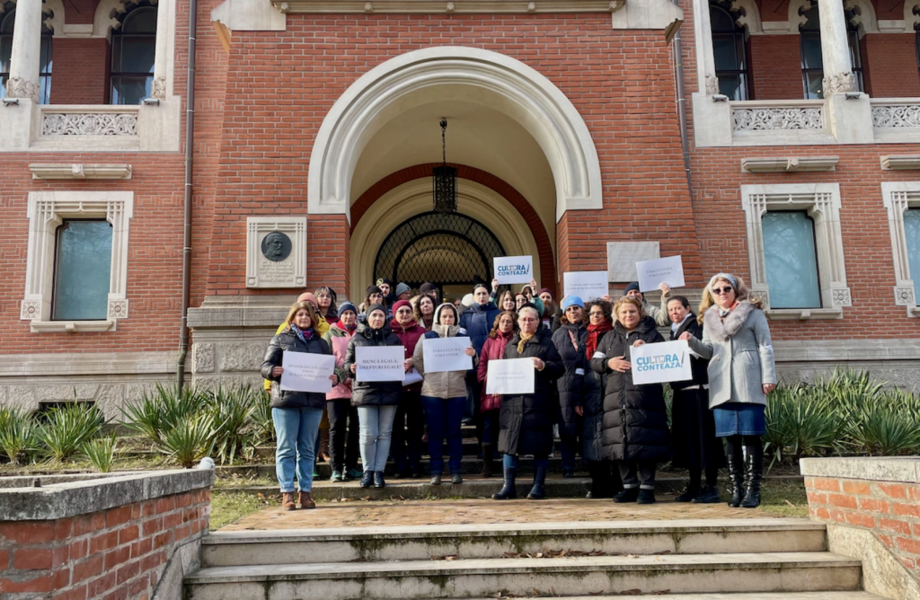 Protest al angajațiilor din muzee în 2024/ foto: facebook