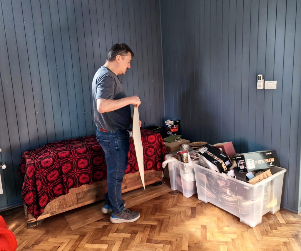 Cristian Mungiu în viitoare sală audio-video/ foto: Alexandra Tănăsescu, Cultura la dubă