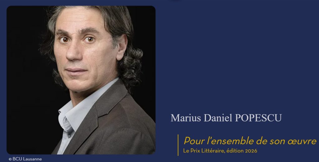 Marius Daniel Popescu, nominalizat la Premiul Literar Prince Pierre de Monaco 2026