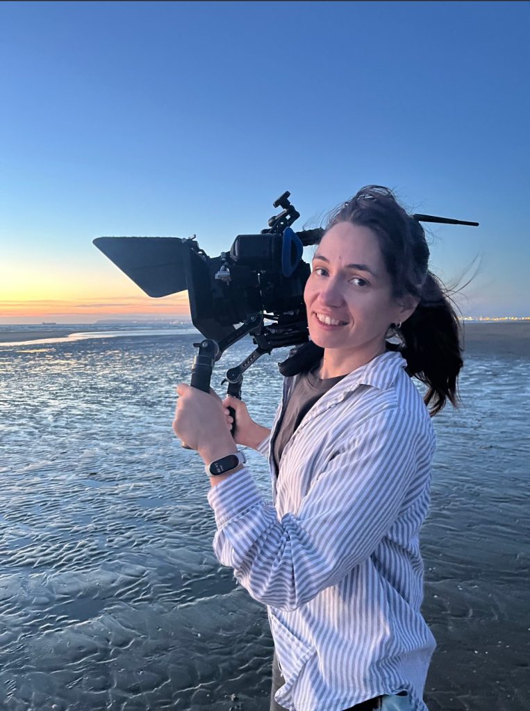 Diana Vidrașcu la filmări/ foto: arhiva personală